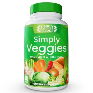 Simply Nature's Pledge - 90 Veggie Capsules - Made with Whole Food Superfoods, Packed with Beta Carotene & 18 Different Vegetables - 100% Soy Free