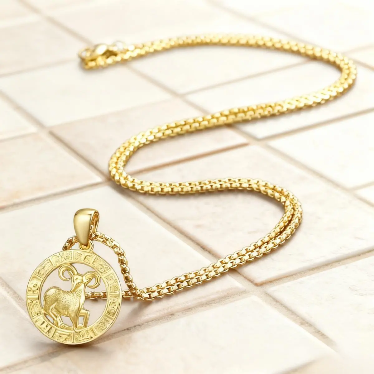Trendy 12 Month Zodiac Sign Pendant Necklaces for Men Women Stainless Steels Leo Constellation Necklace Retro Celestial Astrology Jewelry,Personlized Hip-Hop Accessories,Unique Gift For Chiristmas/Birthday