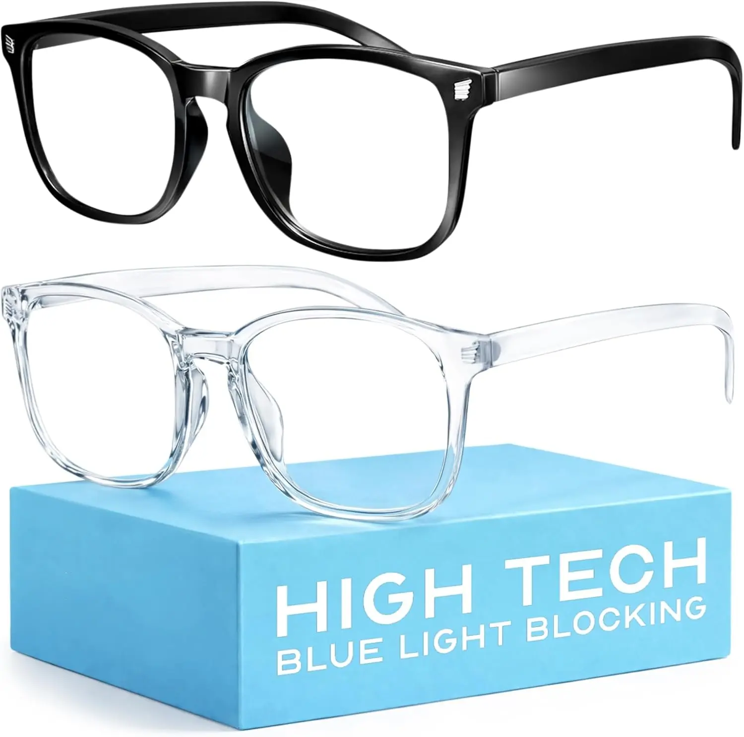 Nylon Frame Blue Light Blocking Computer Glasses - Transparent, Anti-Glare, Chic, Screen Fatigue Protection, UV Protection, Black Casual Eyewear, Chic Frame, Unisex