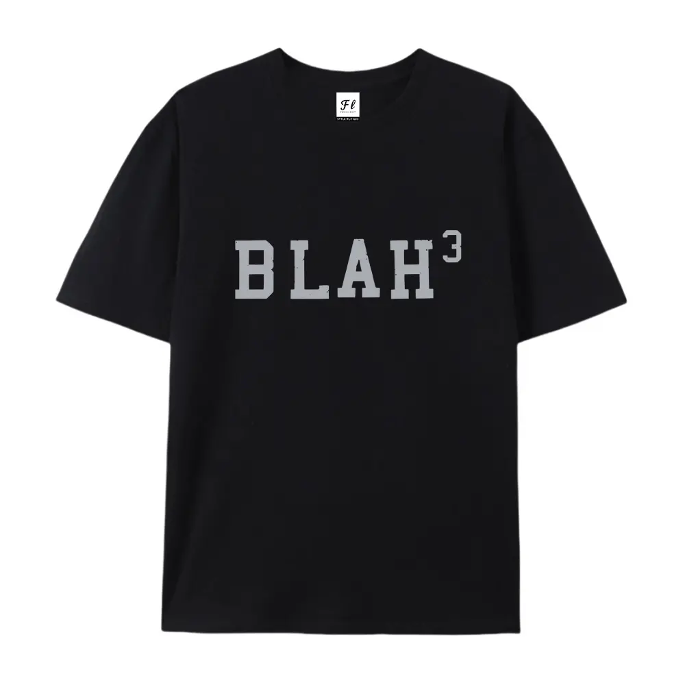 100% cotton short-sleeve shirt，Unisex Oversized Blah Cubed Printed Craft T-Shirt, Minimalist Funny Soft Cotton Drop Shoulder Top, Casual Introvert Humor Tee, summervibes, Juneteenth 2026, Independence Day, Back to School