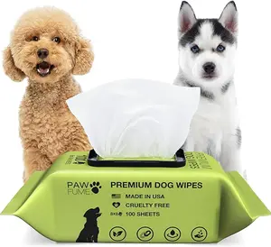 Pawfume Dog Wipes 100 Count Pet Wipes – Hypoallergenic & Gentle Dog Wipes for Eyes Face Butt and Paws – Cleaning & Deodorizing Grooming Tear Stain Wipes for Puppy Adult Dogs & Cats