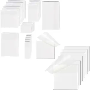[1300 PCS] Transparent Sticky Notes, 6 Sizes Clear Sticky Notes Pads,  Self-Adhesive Translucent See Through Sticky Notes for Annotating Books,School & Office