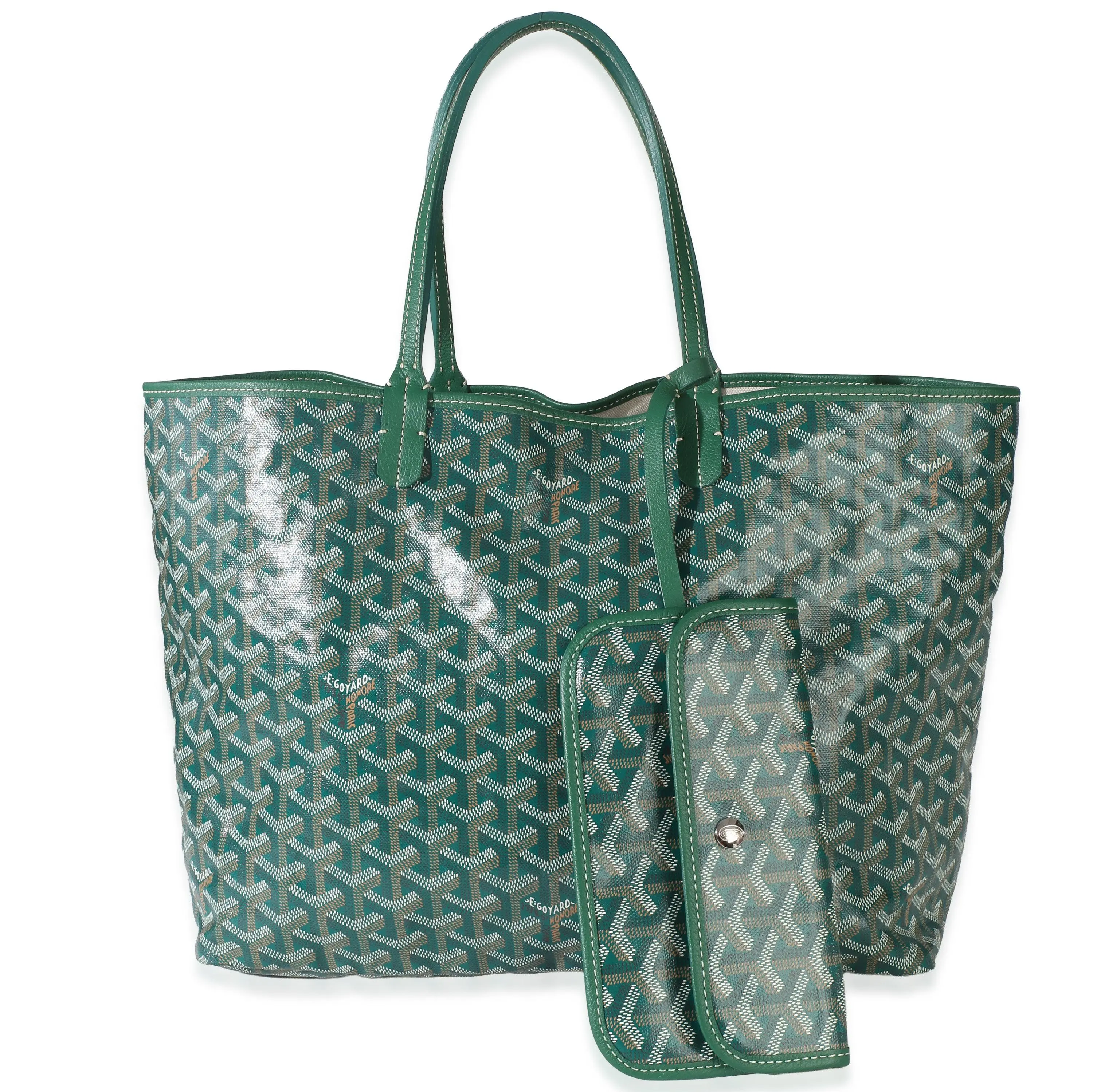 Pre-owned Goyard Canvas Tote NY155707 Green Goyardine Saint Louis PM