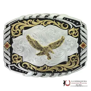 MONTANA SILVERSMITH TWO TONE CANTLE ROLL BUCKLE WITH SOARING EAGLE
