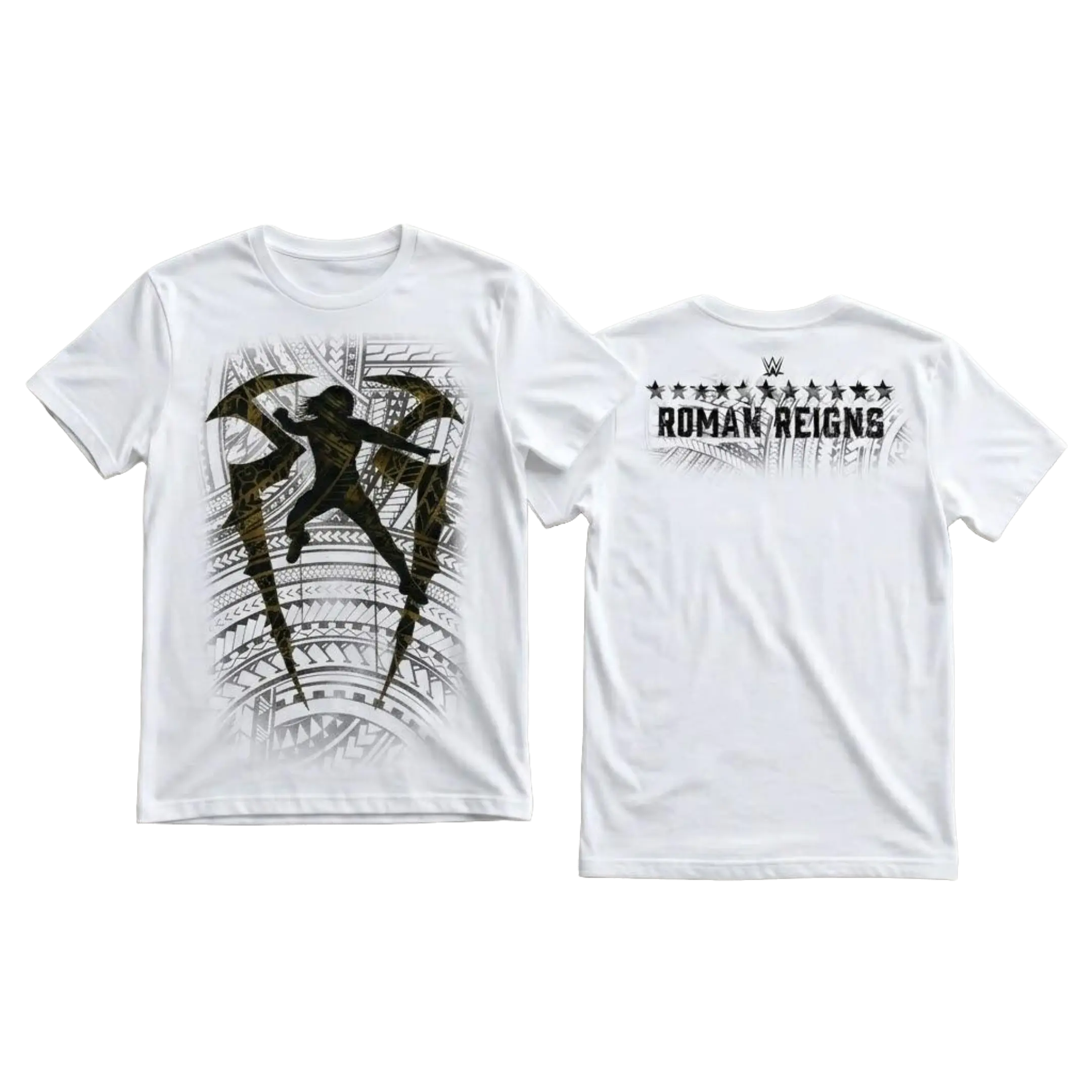 Menswear Round Neck Shortsleeve T-Shirt - Roman Reigns Tribal Chief Logo Champion Legacy Aesthetic Top, Wrestling Fan Streetwear Casual Gift