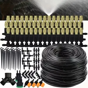 [Drip Irrigation Kit] Automatic Drip Irrigation Kit for Garden-4/7mm | equipped with brass atomizing nozzle, suitable for lawns, potted plants and greenhouses, lawn automatic drip system, potted plant greenhouse