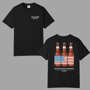 Unisex Oversized Casual Round Neck Sports Top - Funny Patriotic Flag Hammer Graphic Streetwear T-Shirt, Premium Cotton Affordable Fashion