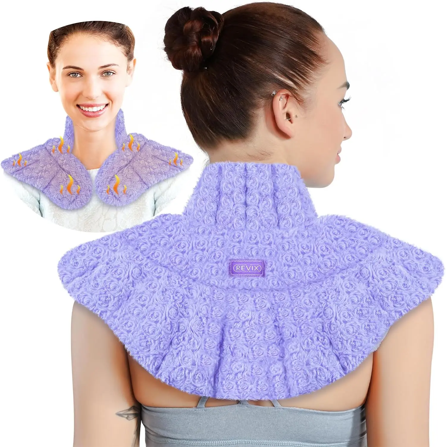 REVIX Rose Velvet Microwavable Heating Pad for Shoulder and Neck Scented