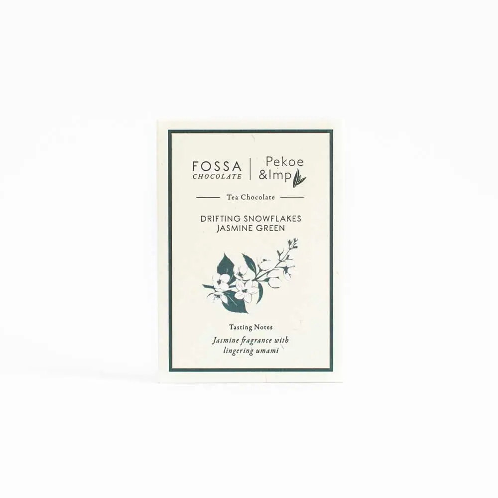 Fossa Drifting Snowflakes Jasmine Green Tea Chocolate, 1.8 oz