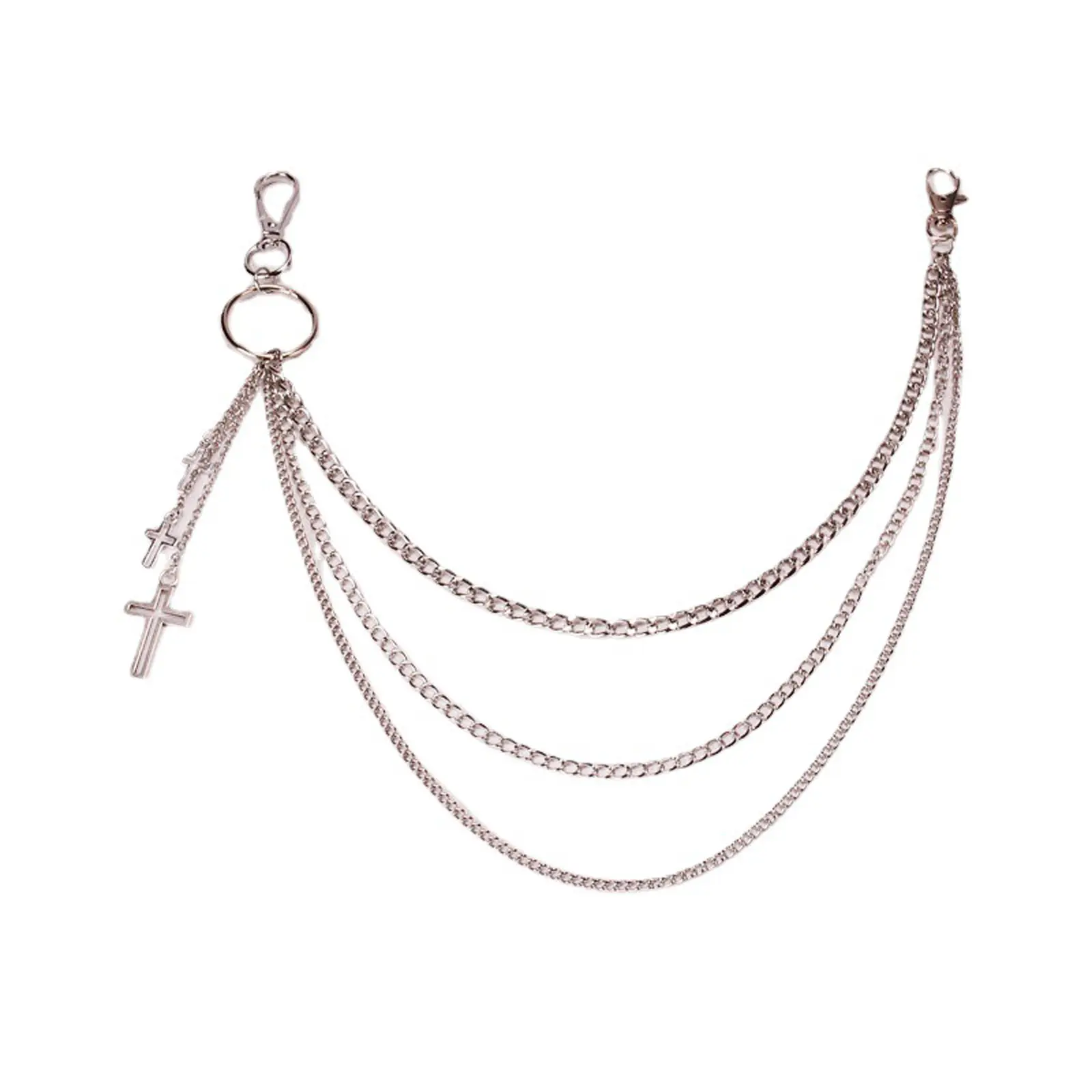【Christmas gift ideas】【Stocking Stuffers】street disco pendant cross pants chain versatile double-layer waist chain