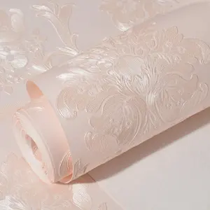 A roll of 20.86*157.48 inch self-adhesive European-style embossed 3D patterned wallpaper, peel and stick, easy to cut and install, suitable for bedrooms, living rooms, TV backgrounds, and studies