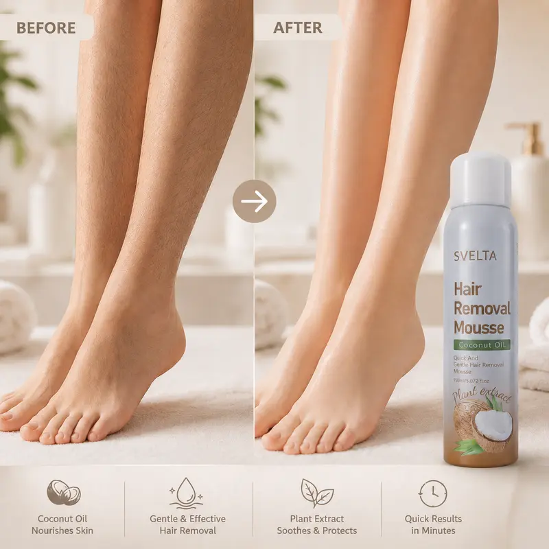 Original SVELTA seller before-and-after lower-leg illustration