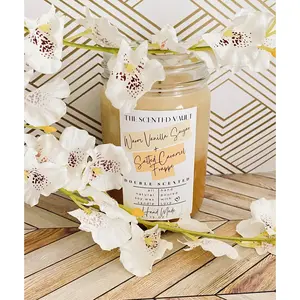 Warm Vanilla Sugar & Salted Caramel Frappe Double Scented Candle