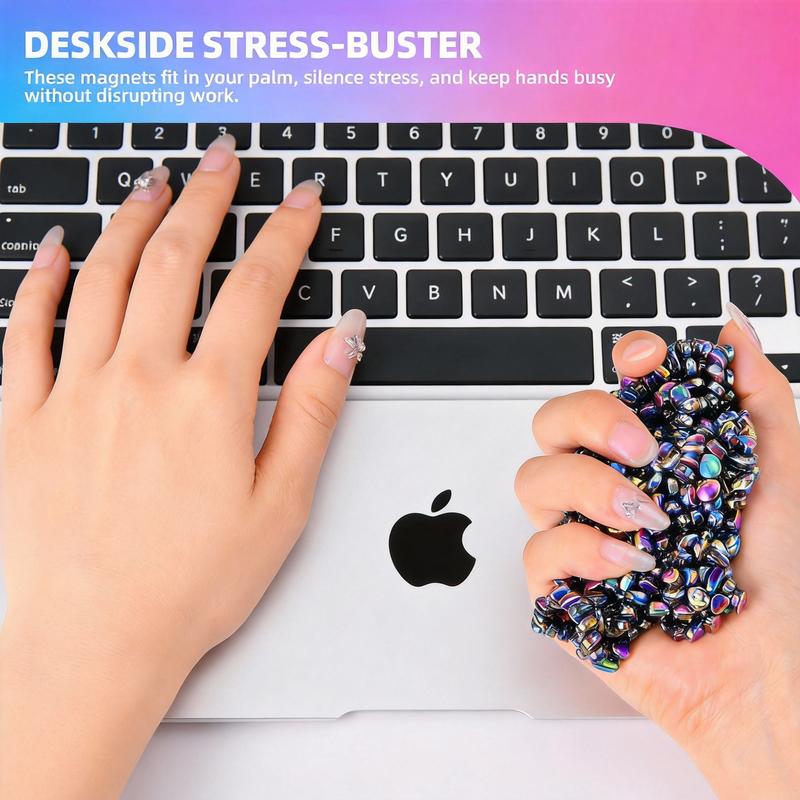 Creative Building Balls Set – 510 Mini Balls, Relaxing Desk Toy & Unique Gift for Adults, Friends, and Family, Rainbow Reflective Design