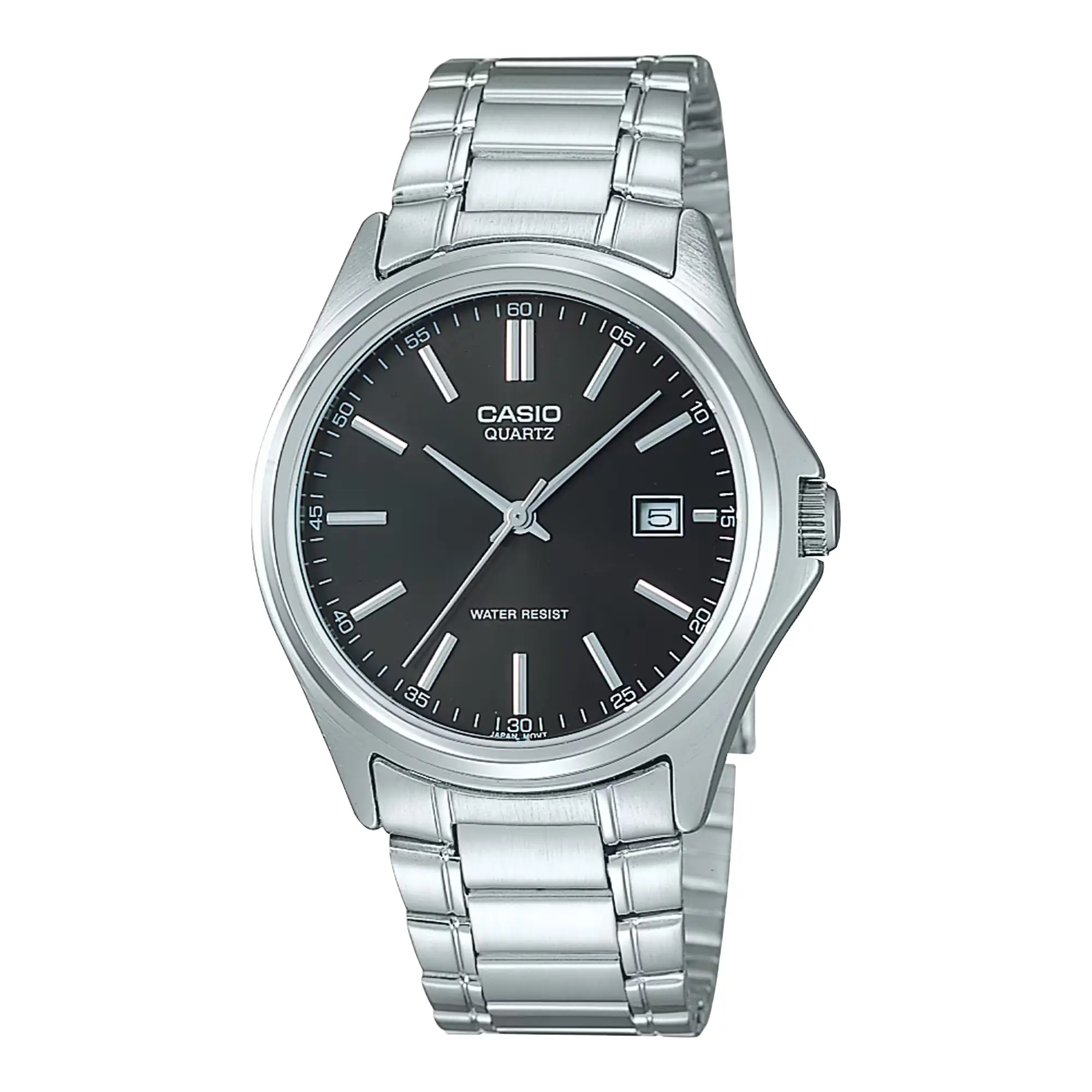 Casio Men’s Silver Stainless Steel Watch with Black Dial - MTP-1183A-1A