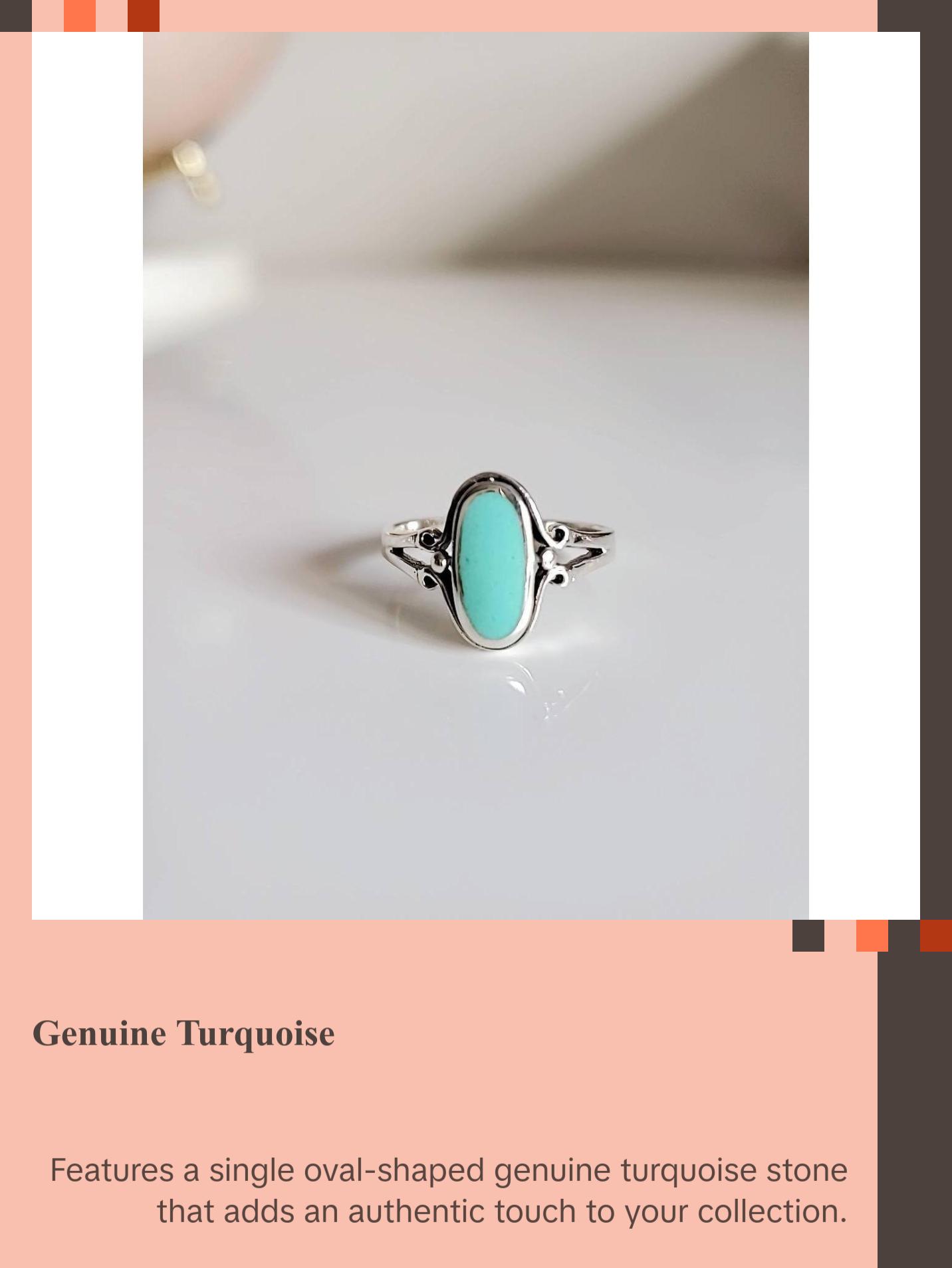 Sterling Silver Oval Turquoise Ring