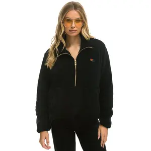 TEDDY APRES HALF ZIP JACKET - BLACK
