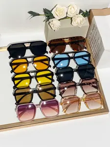 Women's Plastic Square Full Frame Glasses, Lightweight Cute Style, Versatile Fashion Eyewear, 10pcs Set, Trendy Ladies Accessories