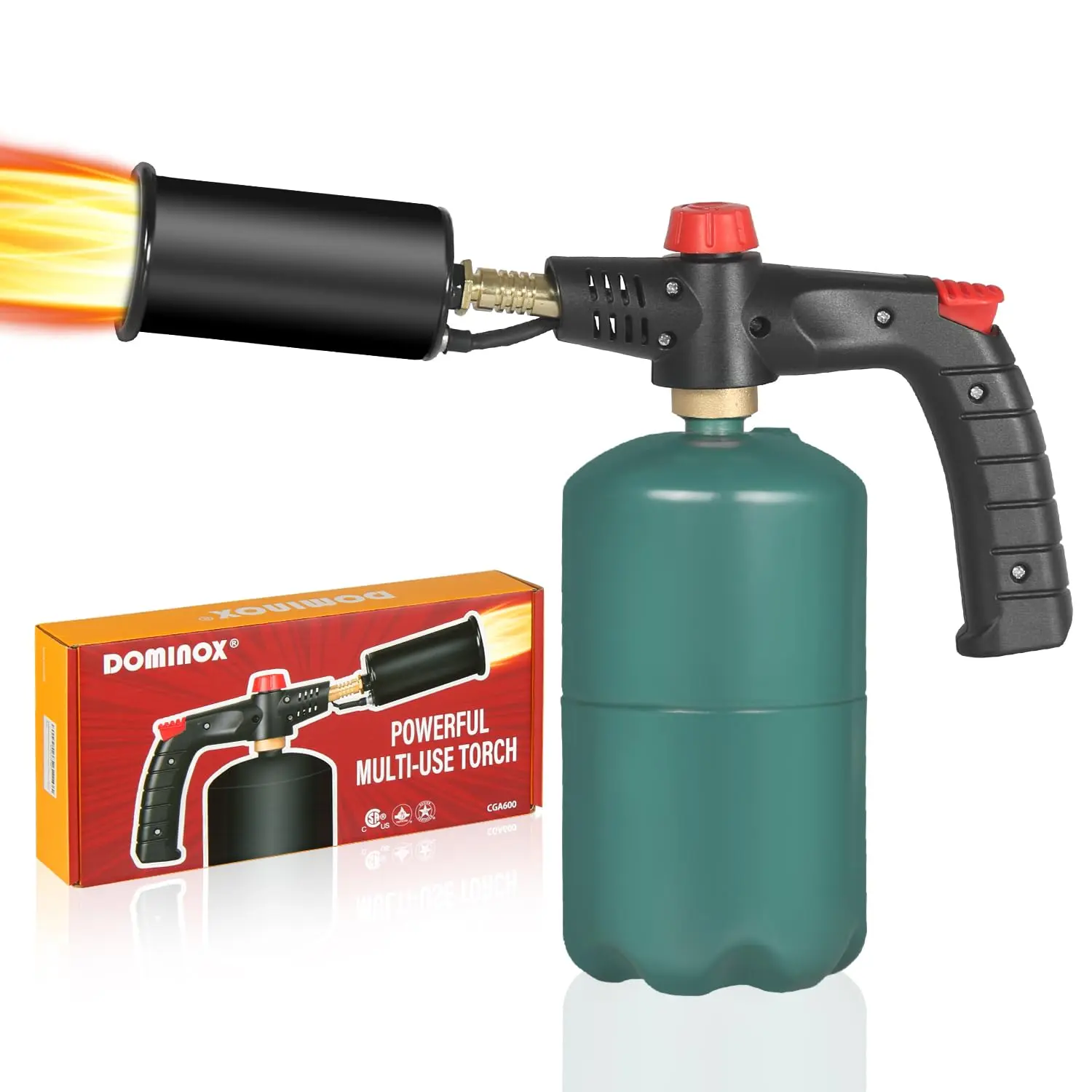 DOMINOX Powerful Propane Cooking Torch, Grill Gun& Culinary Kitchen Blow Torch with Lighter, Sear Torch Sous Vide, Charcoal Torch Lighter for Searing Steak, BBQ, Creme Brulee (Tank Not Included) Baking Tools Kitchenware Home Bakeware