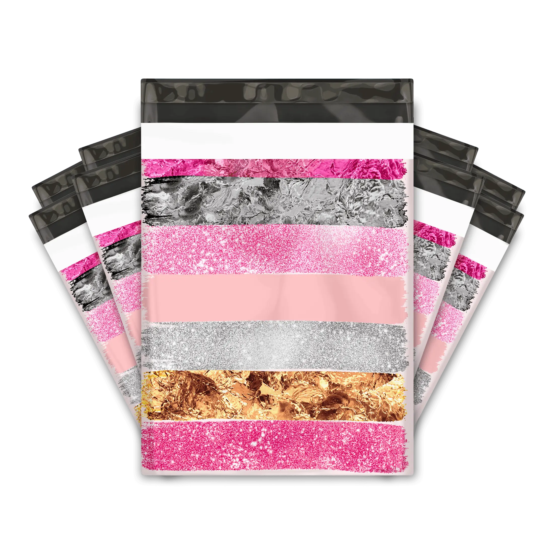 10x13 Pink Strokes Poly Mailers – Shipping Bags for Small Business