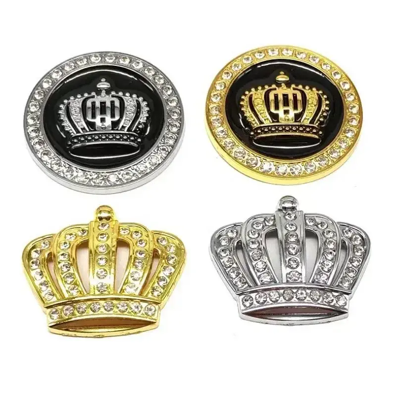 Fashion Metal Car Styling Decoration Stickers Crystal Crown Personality Car Body Sticker Accessories
