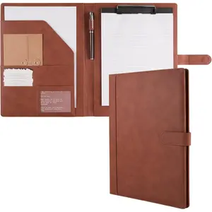 Professional Padfolio Binder with Clipboard Ideal Organizer for Business  Size 9.6 in x 12.8 in Durable Portfolio for Professionals Students Presenters Brown