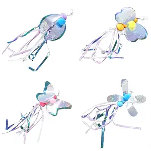 4pcs Cat Toy Accessories with Tassels Replacement Heads Wand Refills