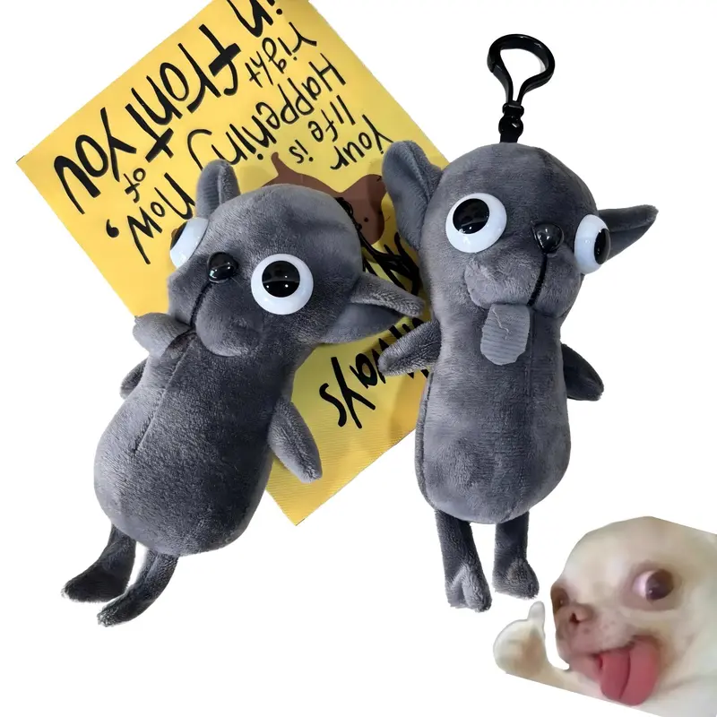Chihuahua Plush Keychain for Women Soft Fidget Toy, Anxiety & Stress Relief, Backpack Clip-on Charm, Cute Gift for Teens, Girls, Holiday, Birthday