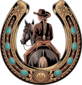 DTF Transfer – GE Horseshoe Cowgirl Multi Sizes