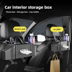 Car storage box - Car seat back hook - Car cup holder and seat back storage box - Multifunctional organizer