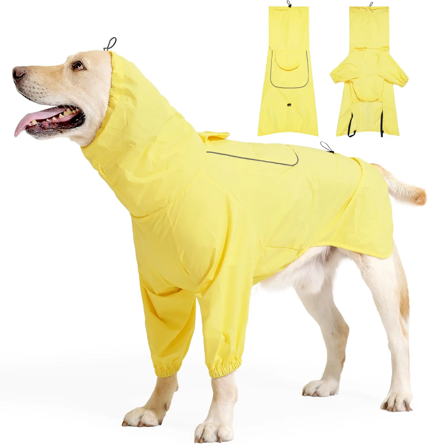 Spring Summer Dog Raincoat, Waterproof Snowproof Mosquito Proof, Multi-Functional Large Dog Full Coverage, Foldable Raincoat