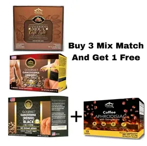 Eternal Spirit Beauty Gourmet Ganoderma Reishi 4-in-1 Coffee Combo - Buy 3 Get 1 Free - Immunity Boost & Stress Relief - 15 Sachets - Made in USA