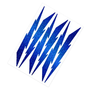 6 Lightning Bolts Glitter Decal Set, Six Lightning Stickers Kit, Lightning Motorcycle Transfers Sheet / #1337G-SZ