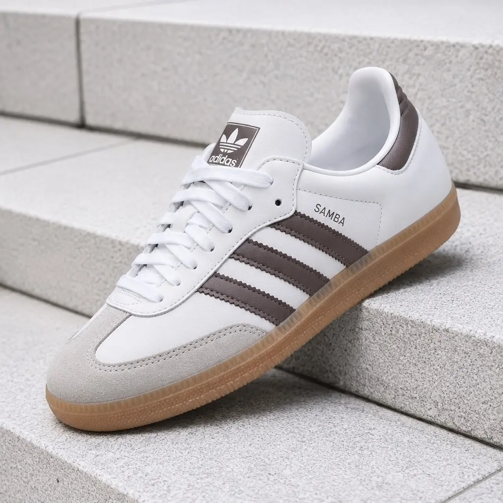 Adidas Samba OG Cloud White Coffee Metallic Gum KK2504 Women's Fashion Sneaker New
