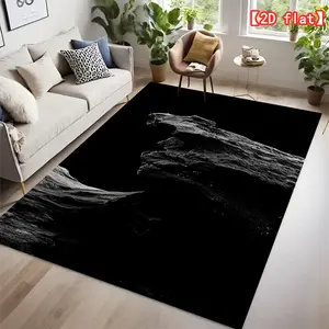 【2D flat】Best-selling hot carpet, black and white rock photography, indoor flannel carpet, decorative item, festive gift, easy to clean, machine washable, durable carpet
