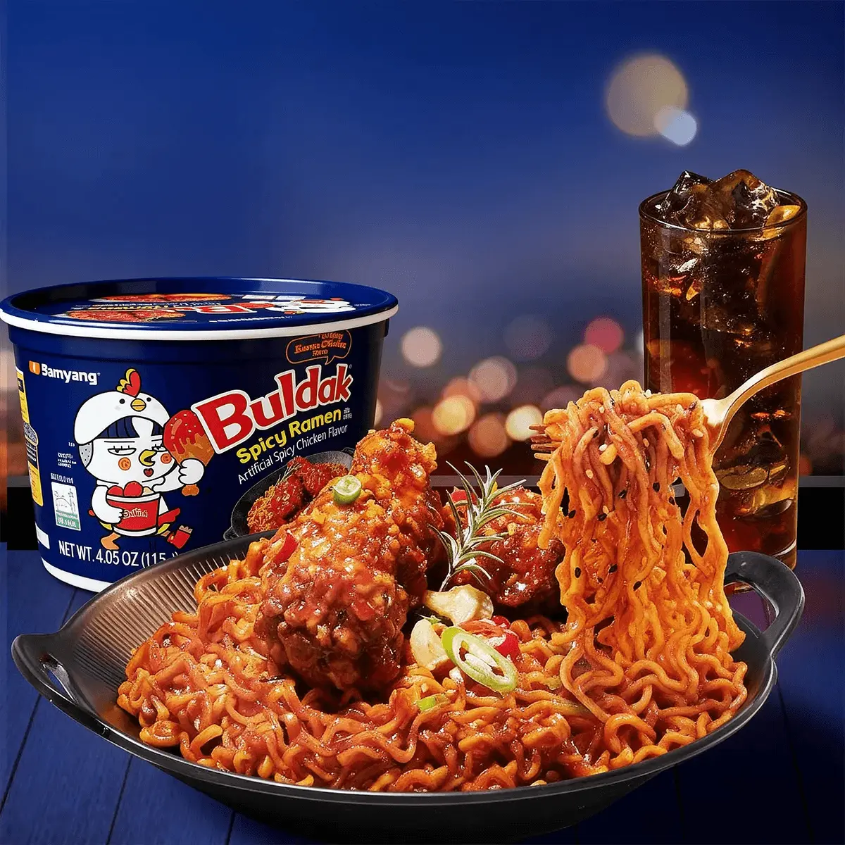 Samyang Sweet & Spicy Korean Chicken Flavor Buldak Ramen Noodles, Artificial Spicy Chicken Flavor, 4.05 oz