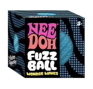 Sensory Squeeze Fidget Toy | Fuzz Ball Wonder Waves | Velvet Wavy Design Ultra Soft Stress Relief Toy for Relaxation, Party Favors & Gifts