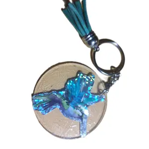 Blue hummingbird keychain