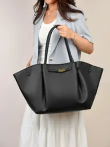 Women's Solid Color Tote Bag, Fashionable Large Capacity Shoulder Bag for Work & Daily Used, Casual Trendy Versatile High-quality Daily Commuting Bag