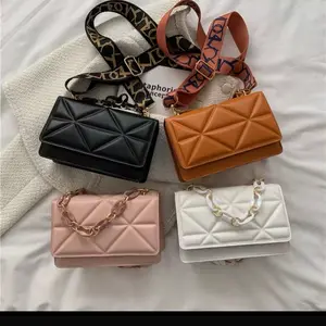 Women's Casual Trend Fashion Shoulder Small Square Bag Simple INS Broadband Crossbody Cross Bag
