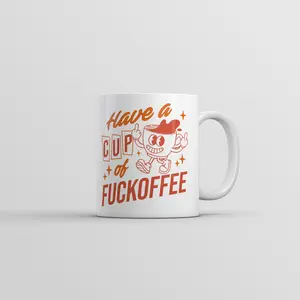 Have A Cup Of F*ckoffee Mug Funny Sarcastic Graphic Novelty Coffee Cup - 11oz Funny Coffee Mugs Ceramic Printed Drinkware Cup