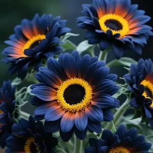 50 Midnight Flame Sunflower Seeds – Non-GMO Heirloom Variety – Pollinator Attractant – Great for Garden Borders