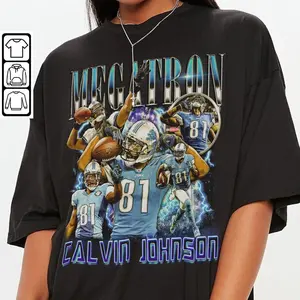 Calvin Johnson Megatron Football Shirt Unisex, Football 90s Vintage Graphic Tee, Gift for Fans