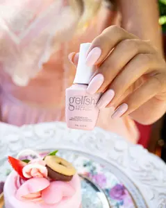 Gelish MINI Prim-Rose And Proper - Pink Taupe Creme, Long-Lasting Soak-Off Gel, Vibrant Color, Chip-Resistant, High Shine, Professional Salon Quality, 9mL.
