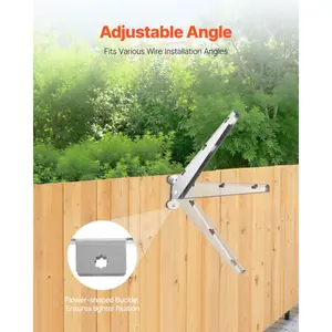 VEVOR Barbed Wire Arm, 10 Packs 12.2 in Fence Post Extender, Flat or Surface Mounted, Galvanized Steel Fence Height Extender, Protect Privacy and Prevent Pets Jumping Off, for Outdoor Wood Concrete Fences