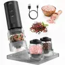 ODIFORGO Electric Salt and Pepper Grinder Set for BBQ Grilling, 2026 New Upgrade, USB Rechargeable Automatic Pepper Mill, 3 Large Capacity Quick-Change Silos, Adjustable Coarseness with LED Light