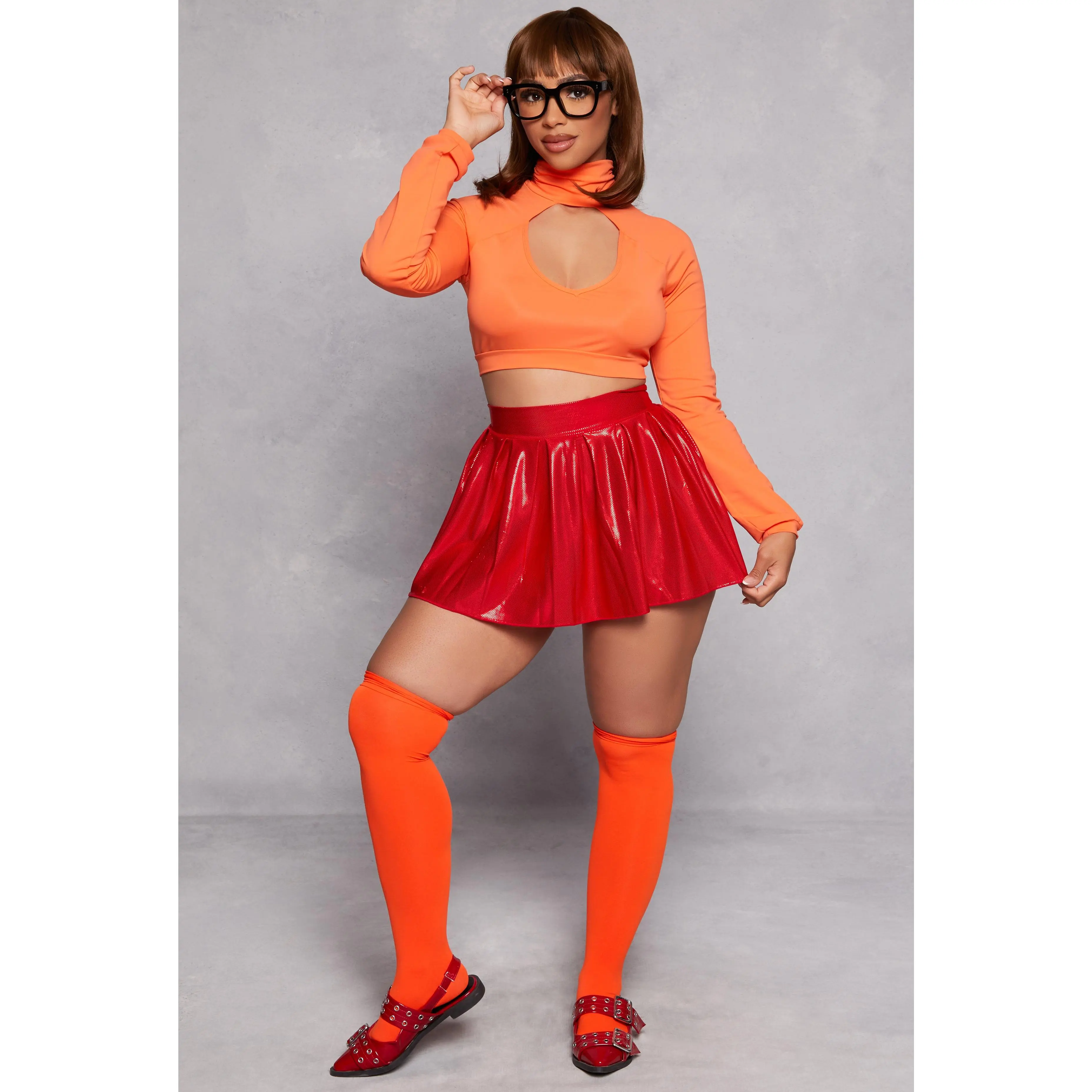 Sexy Smarty Detective Costume with Wig