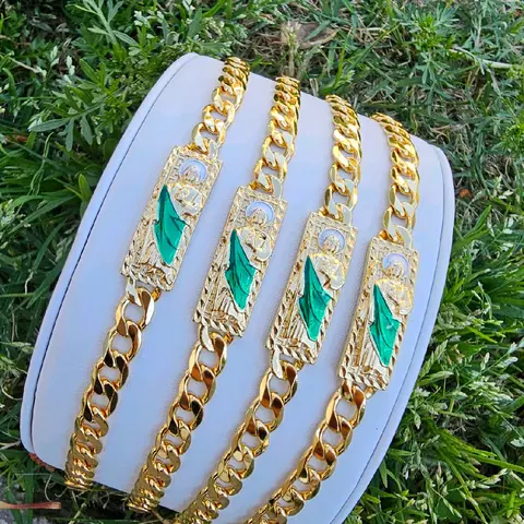 san judas bracelet gold plated for women, men ,teenagers