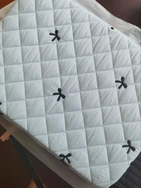 Cute Lingge Embroidered Bow Tablet Bag Laptop Bag compatible with Macbook Full of Girl Hearts Laptop Cover