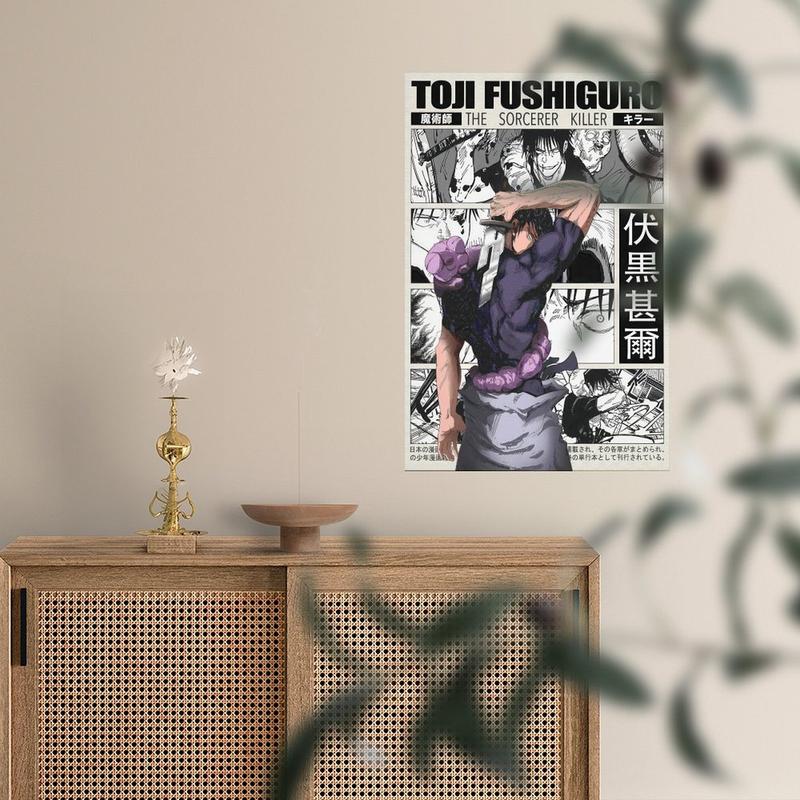 Toji Jujutsu Kaisen Anime Poster Print JJK Manga Artwork Wall Hanging Home Decor Gojo Geto Minimalist for Anime Fan